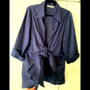 Neiman Marcus Navy Linen Jacket, size L